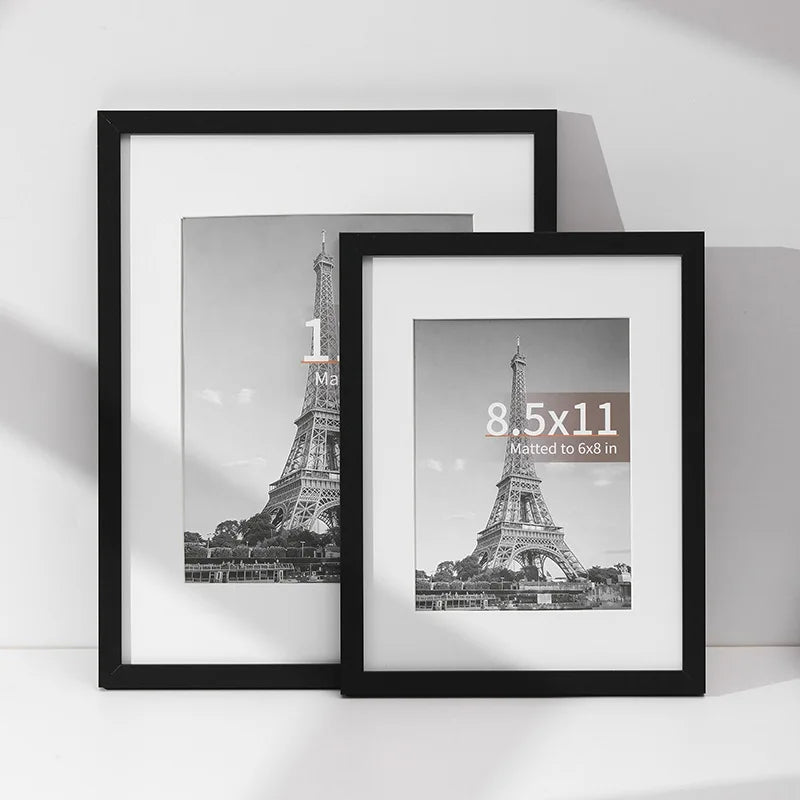 cadres photo bois clair noir blanc modernes minimalistes muraux affichage support pliable