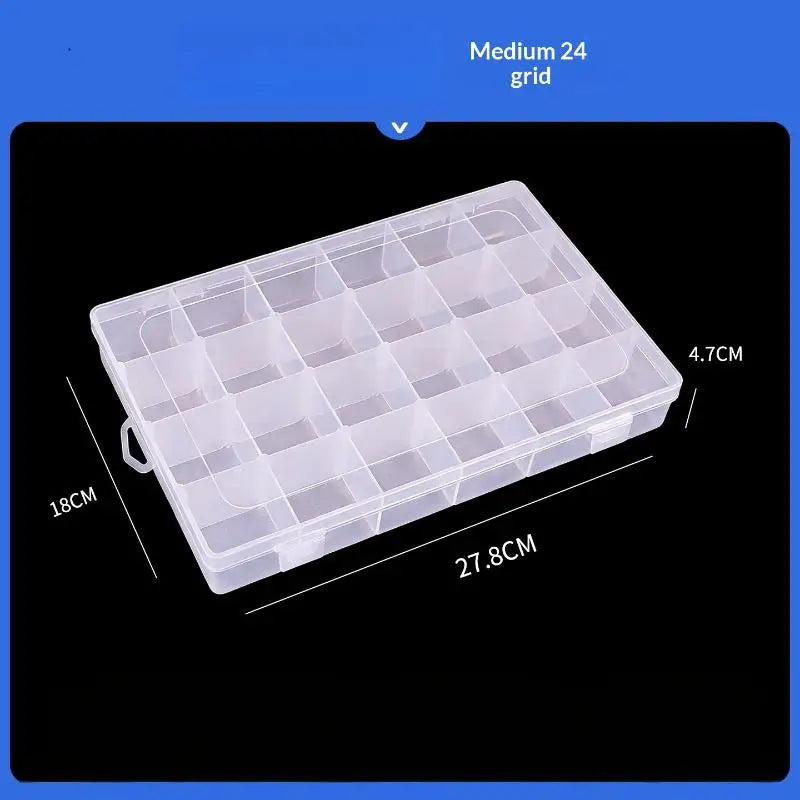 boîte rangement transparente moderne bijoux vis 15 18 24 28 30 36 compartiments amovible
