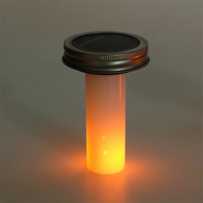 lampe solaire moderne blanc noir effet flamme étincelles vacillantes extérieur jardin mariage