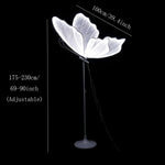 lampe sol moderne feuilles stylisées blanc doré translucide mariage anniversaire noël baptême