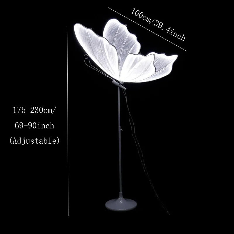 lampe sol moderne feuilles stylisées blanc doré translucide mariage anniversaire noël baptême