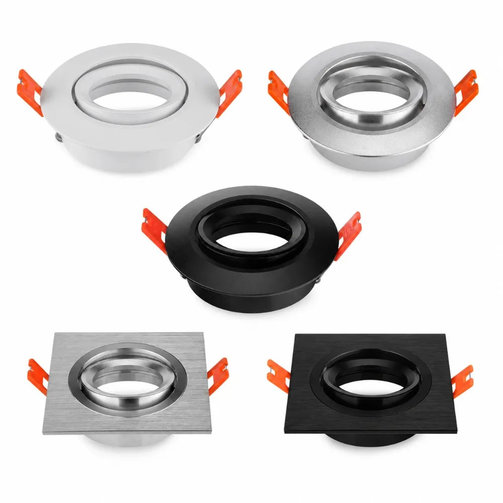Spot LED réglable moderne blanc noir encastré clips orange adaptable halogène LED