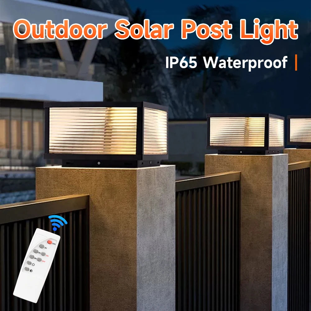 lampe solaire extérieure led moderne noire ip65 panneau solaire télécommande