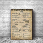 affiche vintage guide cuisson informative cadre noir papier toile beige noire blanche
