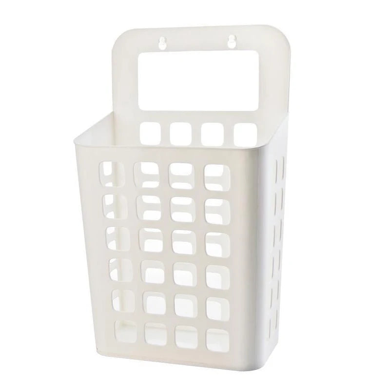 panier linge gris blanc perforé moderne rangement crochet adhésifs chambre salon