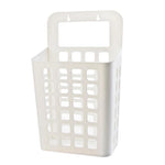 panier linge gris blanc perforé moderne rangement crochet adhésifs chambre salon