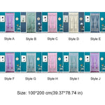rideau porte décoration floral violet bleu rose blanc plissé brodé frangé translucide autoagrippant