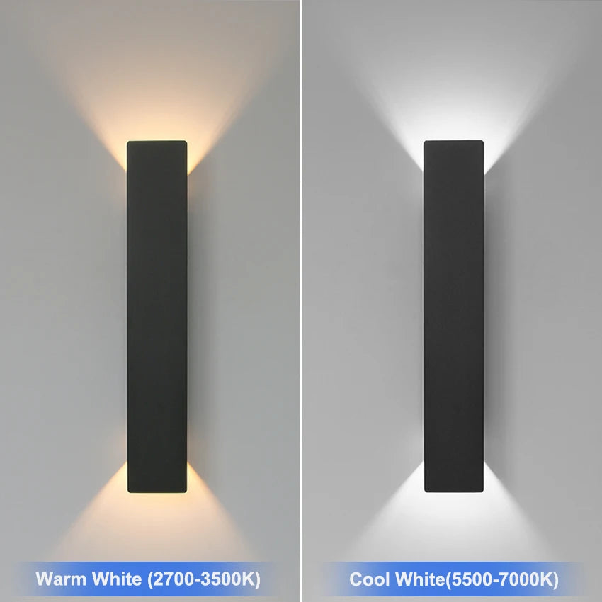 lumière led applique murale moderne étanche ip65 18w blanc noir adhésiveextérieur