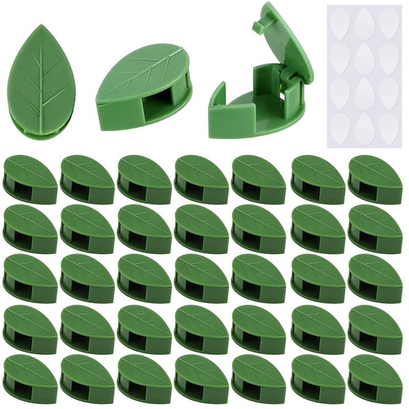 clips feuilles vertes stickers adhésifs moderne plantes grimpantes intérieur extérieur autoadhésifs traction vigne