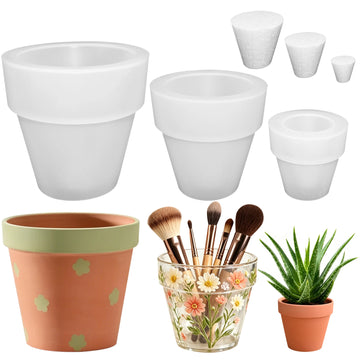 pots fleurs silicone transparent blanc terre cuite motifs floraux modernes petits moyens grands