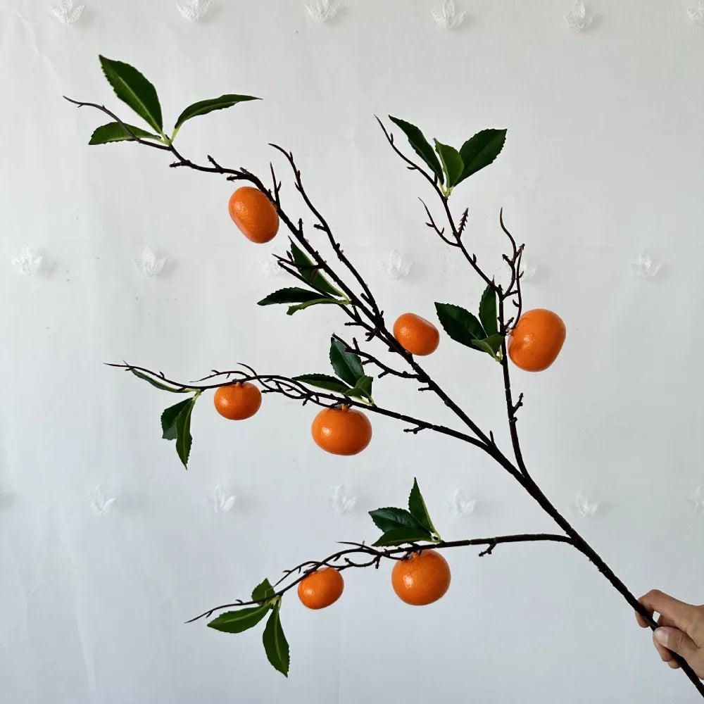 décoration intérieure branches fruits naturels pommes oranges citrons marrons festive maison anniversaire