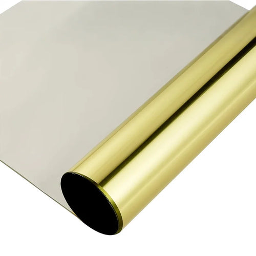 film fenêtre adhésif miroir or métallisé isolation thermique protection uv décoratif maison moderne