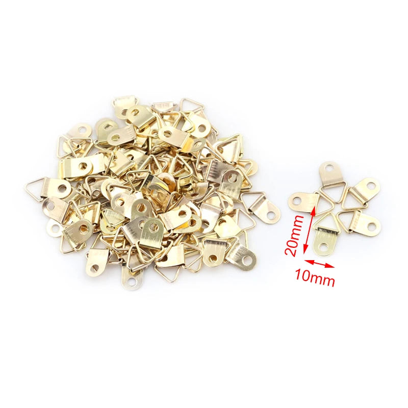 clips métalliques dorés modernes peintures photos 100 pièces triangle lisses opaques