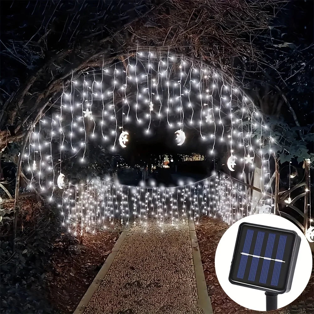 guirlande lumineuse led multicolore moderne clips solaire extérieure 162led 7m