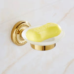 accessoires salle bain or chrome classiques porte savon serviettes anneau roulé fixations murales