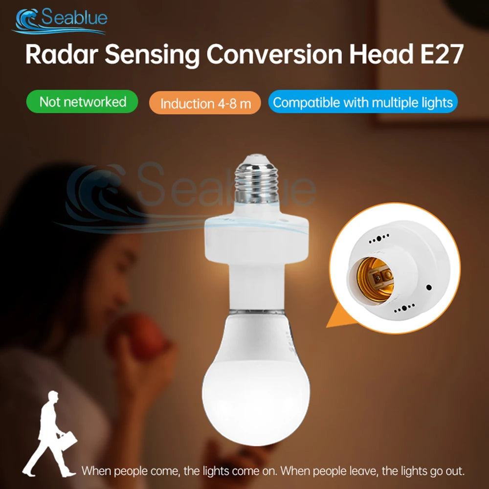 support lampe radar induction e27 blanc moderne adhésif led économieénergie