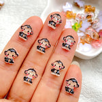 bijoux ongles animaux mignons résine cartoon grenouille rat chien singe vert bleu jaune rose