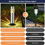 lampe solaire jardin led acier inoxydable moderne argenté doré ip65extérieur minimaliste