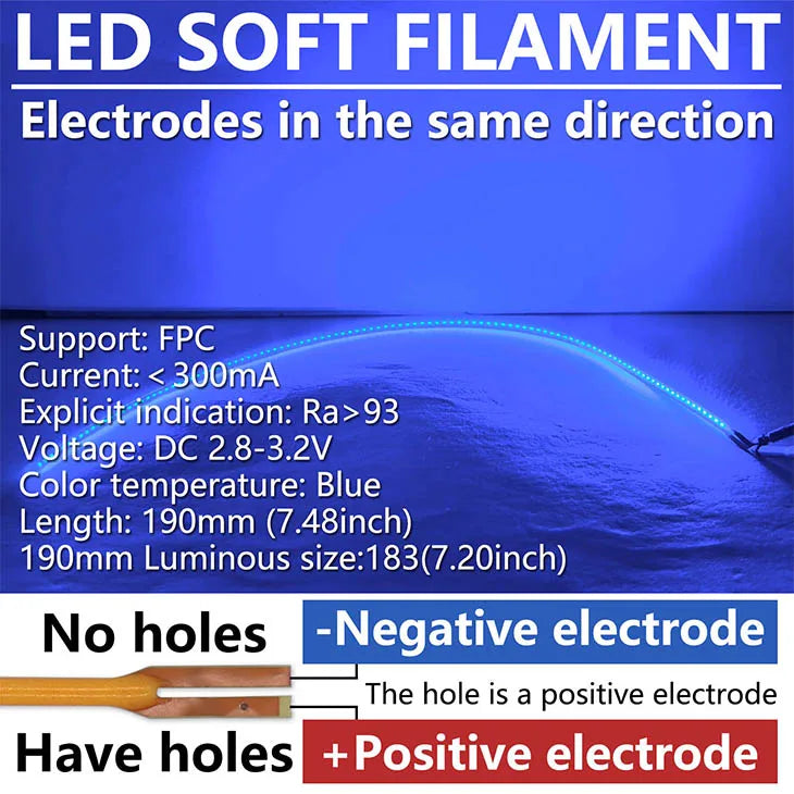 filament led souple 190mm rouge vert bleu rose technologie bricolage diy đèn led