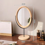 miroir cosmétique classique bois marron foncé pied central ornement décoration chambre erotique