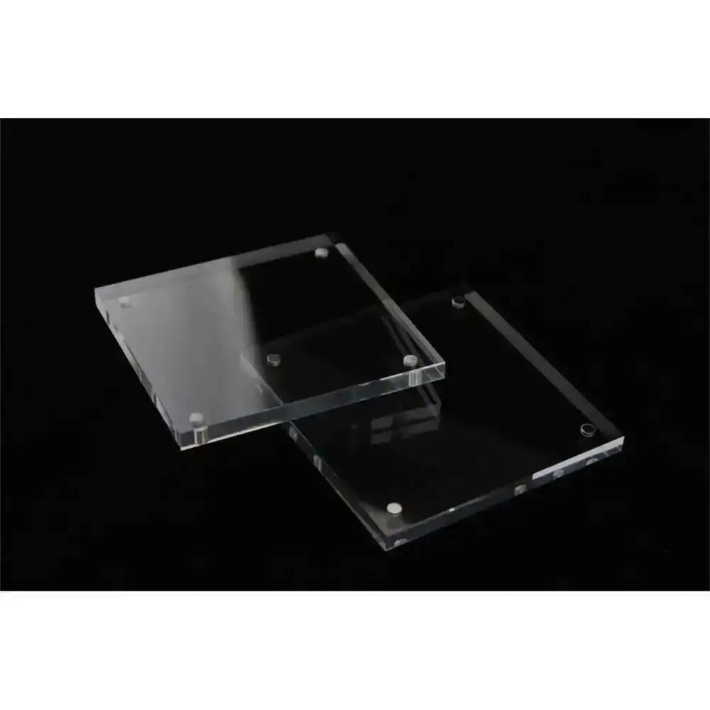 support photo acrylique moderne 10x10cm transparent inclusion plaque présentation