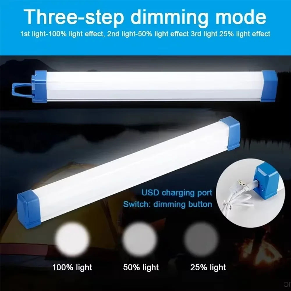 lampe led rechargeable clips magnétiques blanc bleu moderne pratique éclairage extérieur nuit campingurgence
