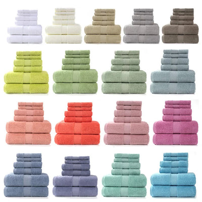 Ensemble serviettes de bain coton luxe brodé dentelle couleur blanche