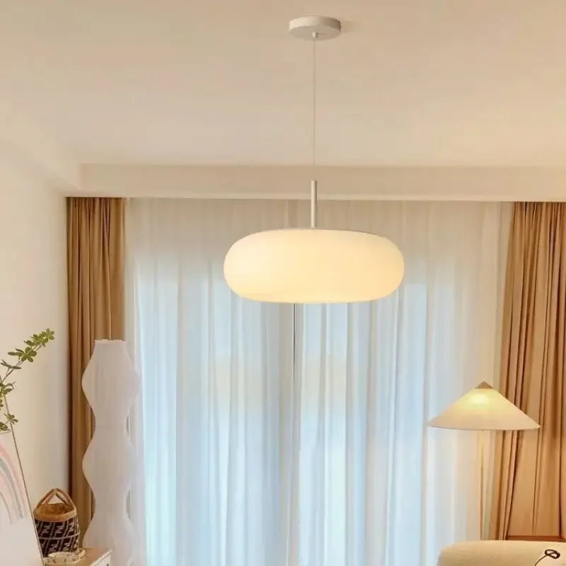 suspension lumineuse moderne 50cm blanc led câble ajustable opacité chambre salon