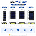 lampe murale solaire extérieure led up down 10 led moderne panneau solaire texturé murale