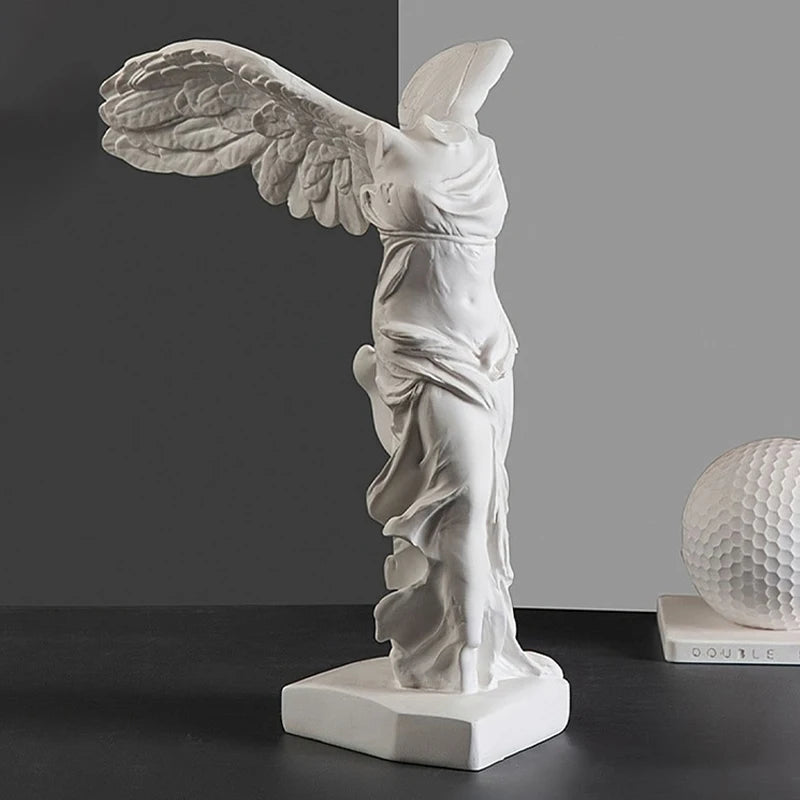 statue victoire nike blanche ailes sculpturales deco maison grec antique drapé hauteur cm largeur