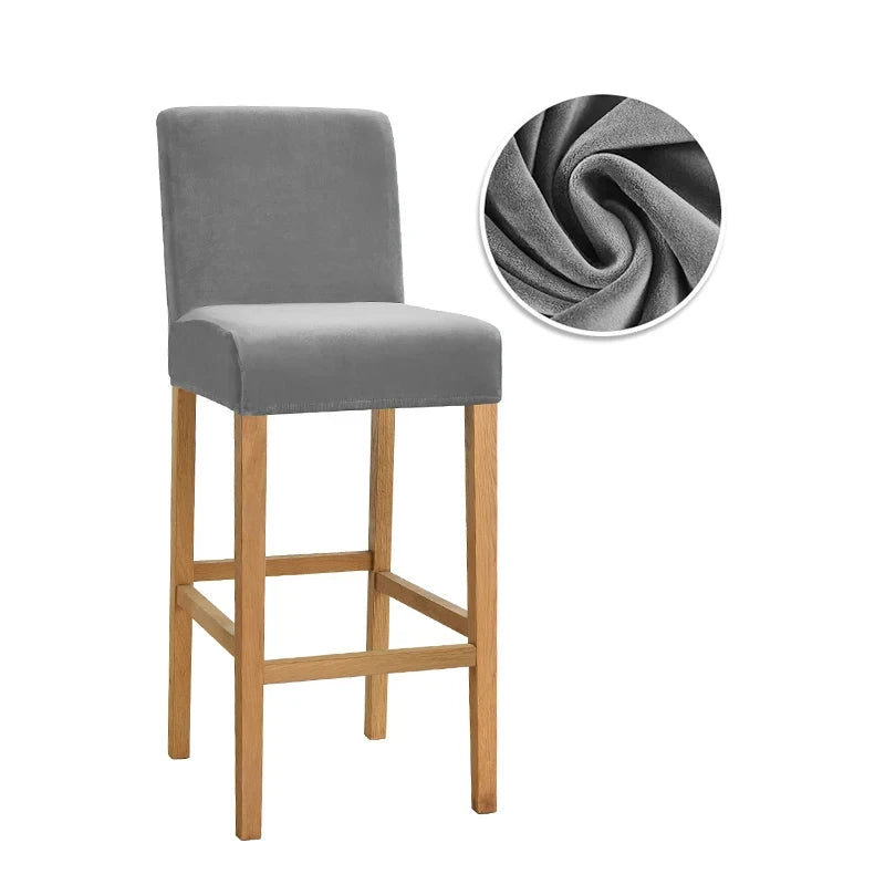 couvre tabouret moderne tabourets bar lavables tissu plush uni couleur bleu jaune vert orange