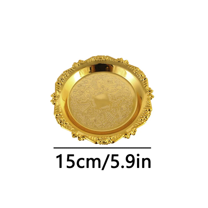 plateau decoratif or argent ornements baroques classique vintage boucles oreilles bracelet 7.5cm 10cm 15cm