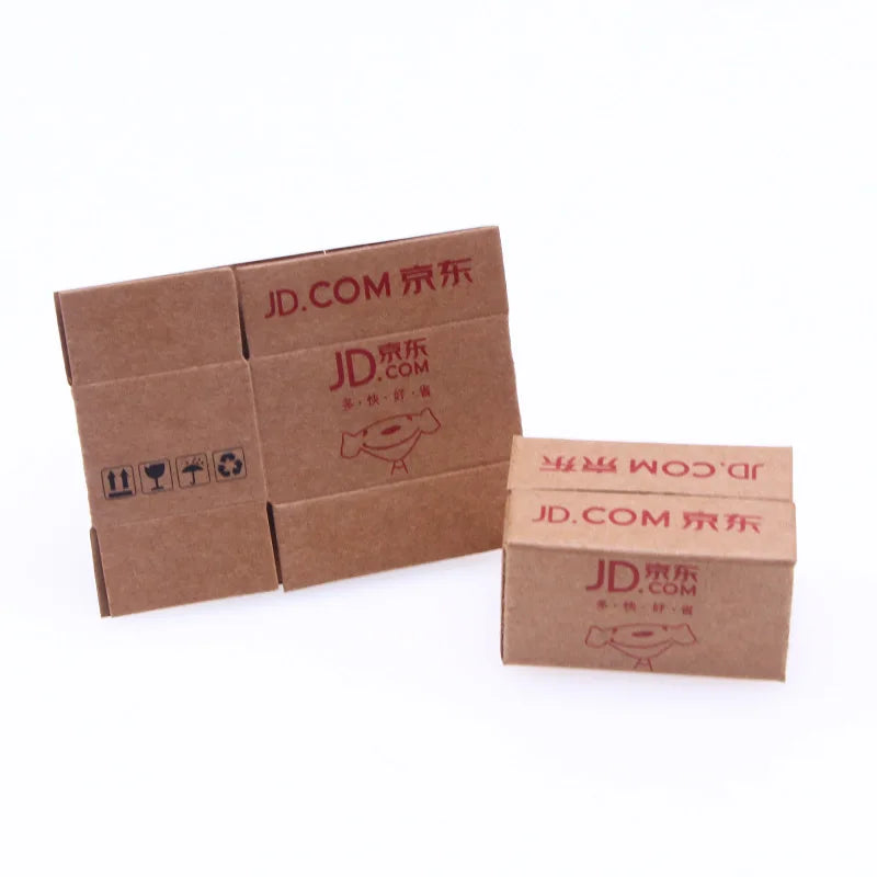boîtes carton simulation marron imprimé noir blanc accessoires miniatures décoration pratique utilitaire pièces