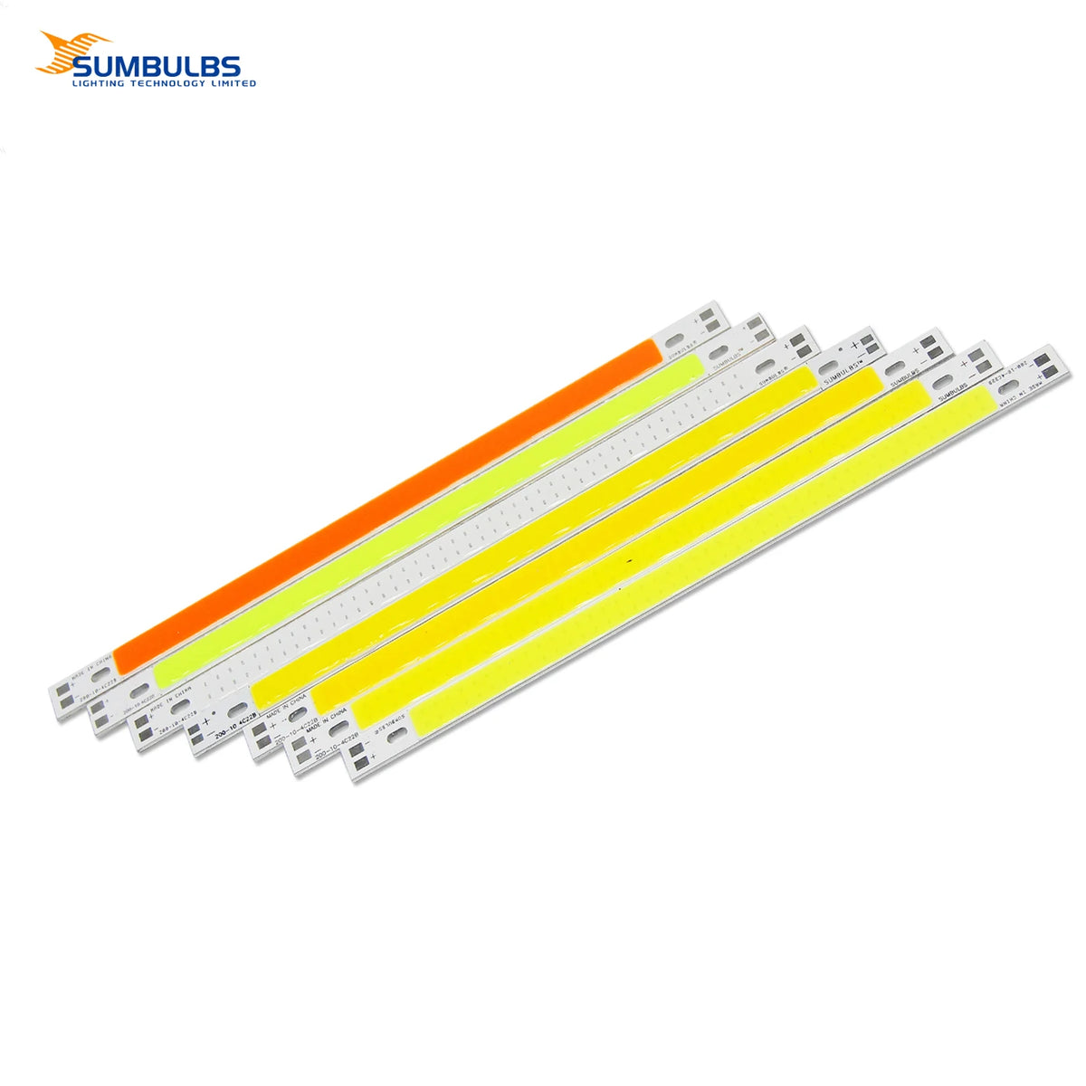 ruban led jaune orange vert bleu blanc moderne 200mm 15.5mm 10w 12v