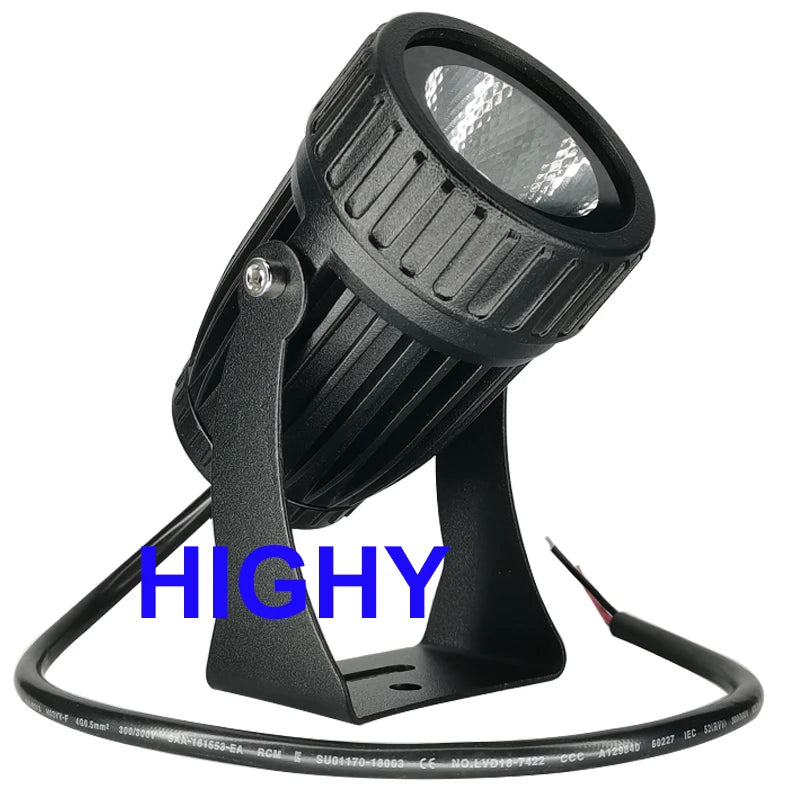 projecteur led jardin 20w ip65 moderne vis fixation câble fil rouge vert bleu