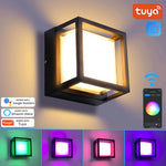 lampe murale led ip65 étanche controle vocal google alexa contemporaine noire 16cm
