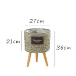 panier tressé pieds moderne rustique naturel bois clair plantation fleur décoration intérieure vintage autonome