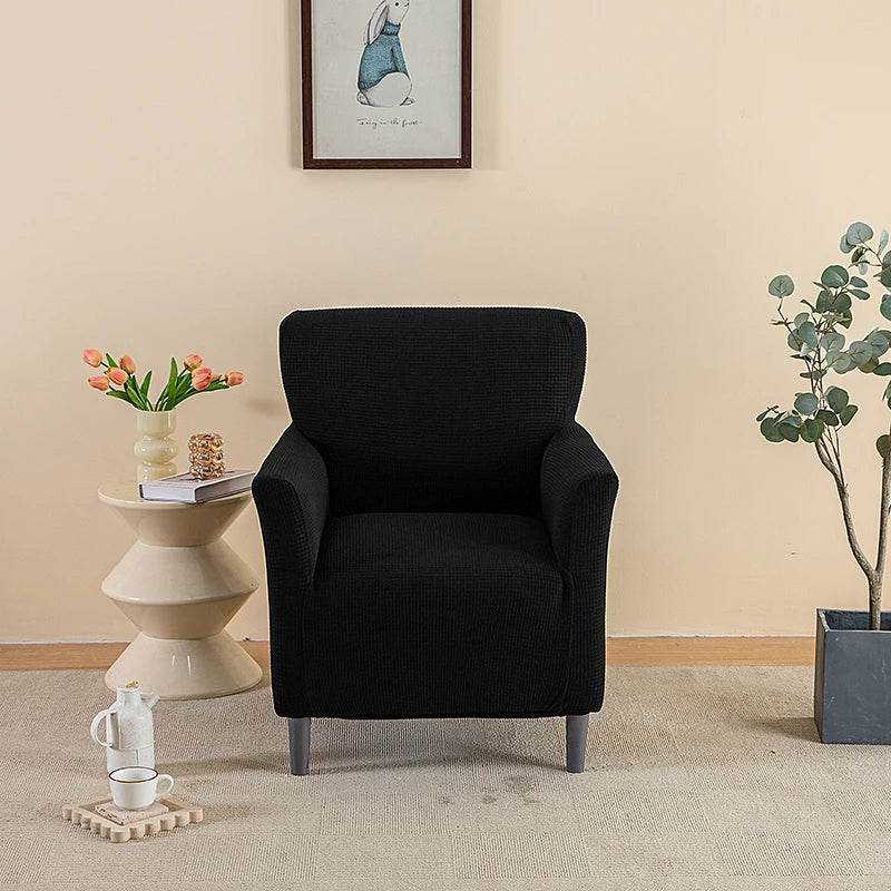 housse fauteuil vert moderne tissu jacquard polyester antidérapante imperméable intérieur extérieur