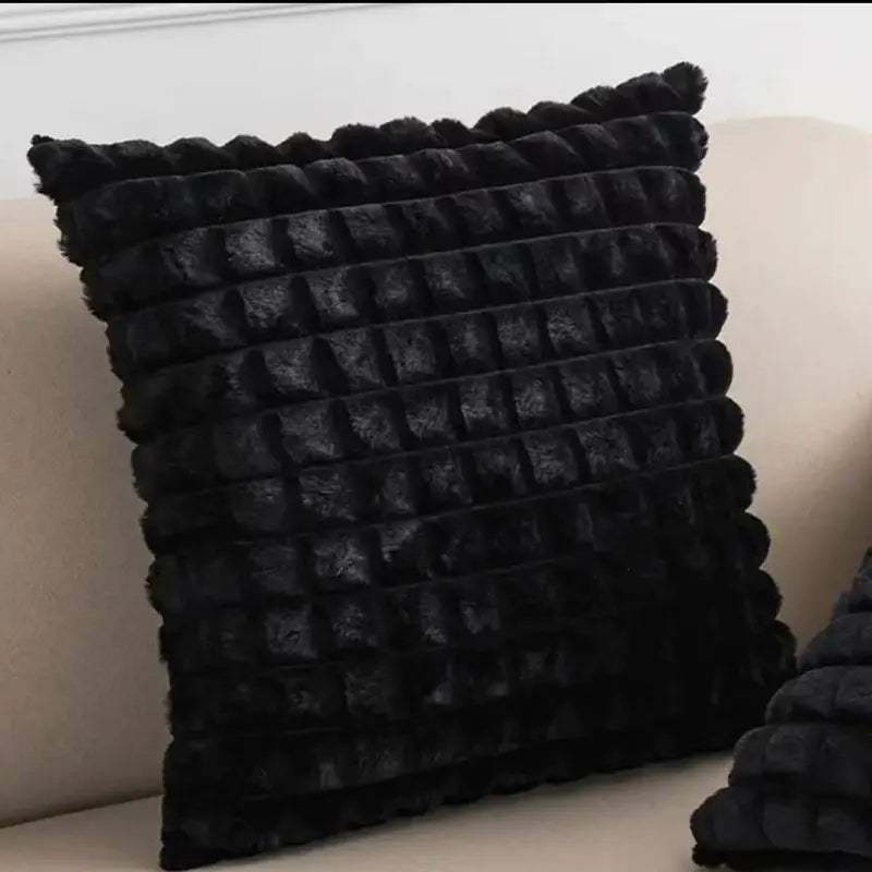 taie oreiller polyester animal compagnie lapin blanc noir marron texture relief moderne fixations