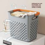 panier linge gris clair moderne poignées capacité grande rangement chambre bain pratique