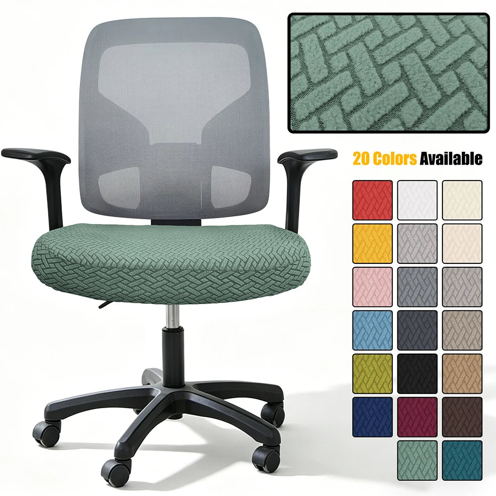 housse chaise polyester vert gris beige moderne tissé 46 53 cm