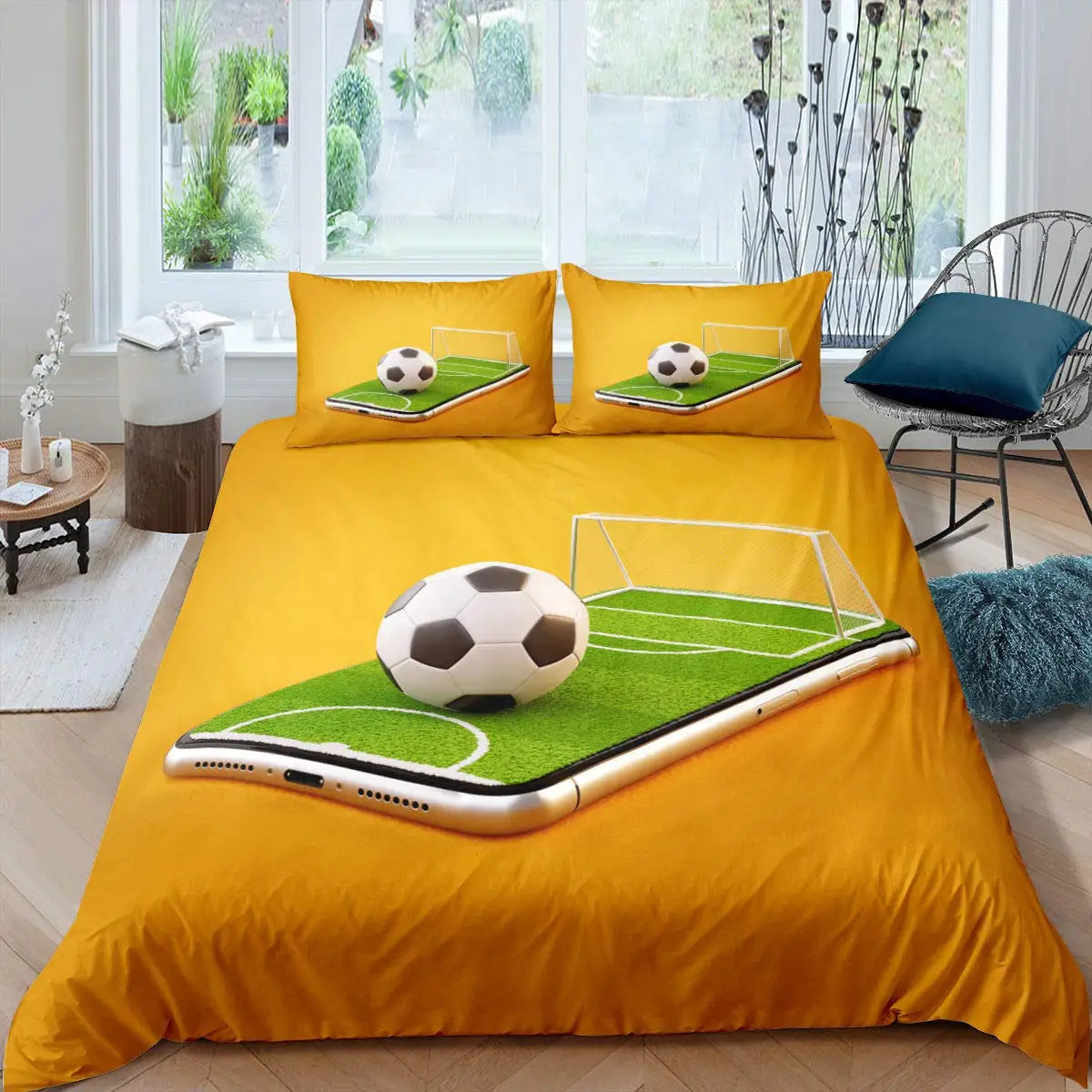 Détail impression 3D sur housse de couette sportive