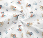 drap housse lit bébé coton motif oiseau étoile enfant chambre moderne blanc jaune gris