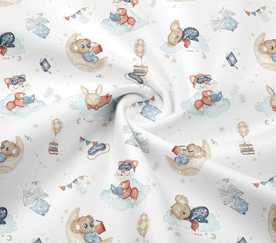 drap housse lit bébé coton motif oiseau étoile enfant chambre moderne blanc jaune gris