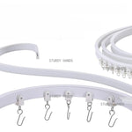 rideau flexible blanc moderne rail anneaux tringle quincaillerie décoration clips fixation plaque métallique intégrée