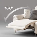 canapé d'angle moderne beige clair tissu confortable grand salon épuré coussins