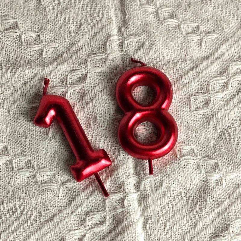 bougies numériques rouge métallisé bougies anniversaire tringle moderne festives numéros