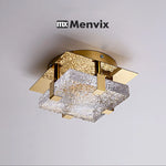 lampe moderne or transparent texture marbrée verre cuivre led acier vis facile chambre salon