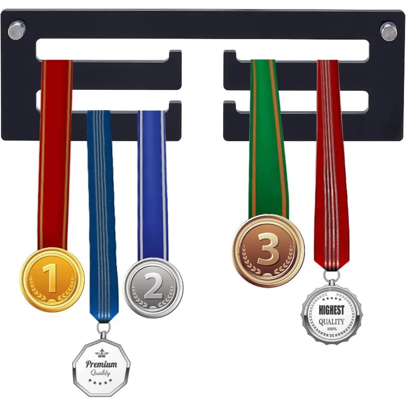 porte médailles mural moderne vis fixations incluses or argent bronze rubans couleur minimalistes support.storage