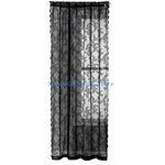 rideaux ajourés floral noir romantique vintage tringle métallique chambre salon opaque transparent